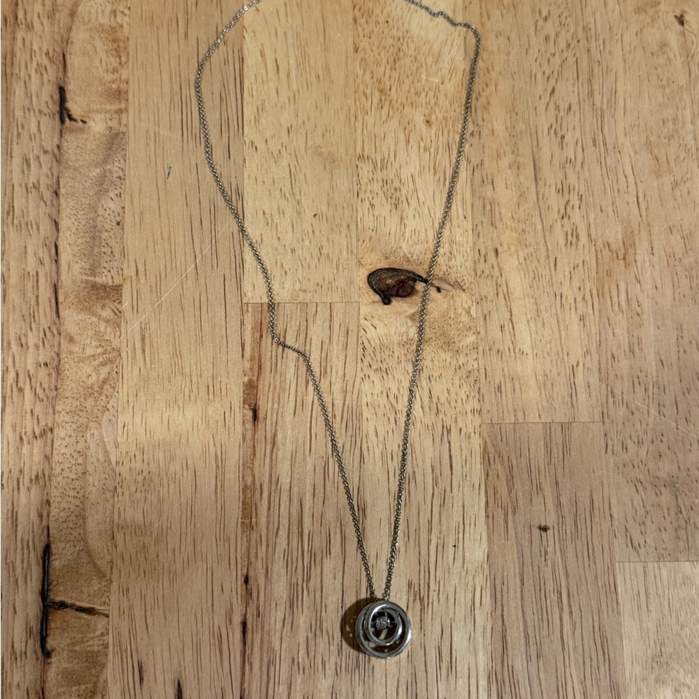Elegant Sterling Silver Diamond Pendant Necklace